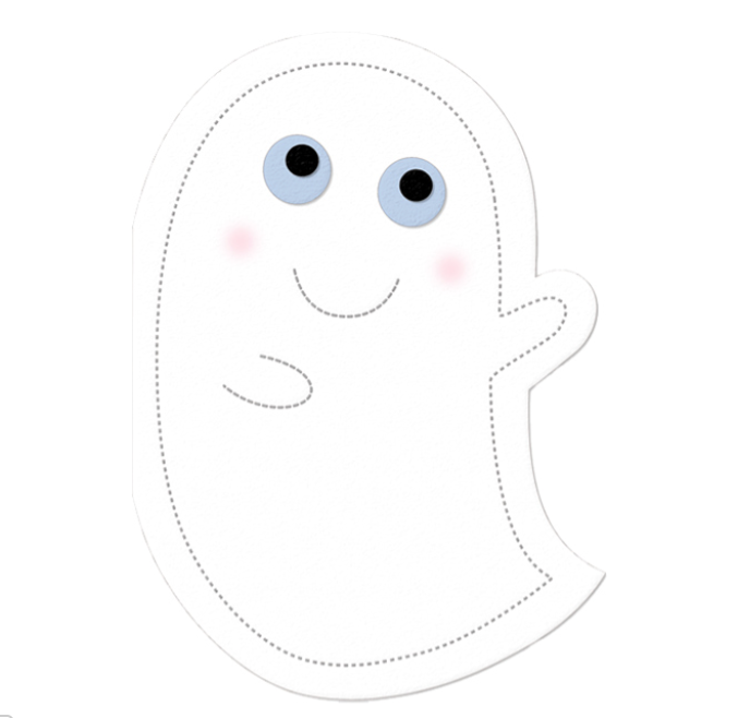 Design Design Cut Out Ghost Halloween Greeting Card– 1 Card & 1 Envelope
