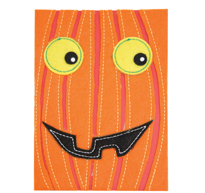 Design Design Pumpkin Face Halloween Greeting Card– 1 Card & 1 Envelope