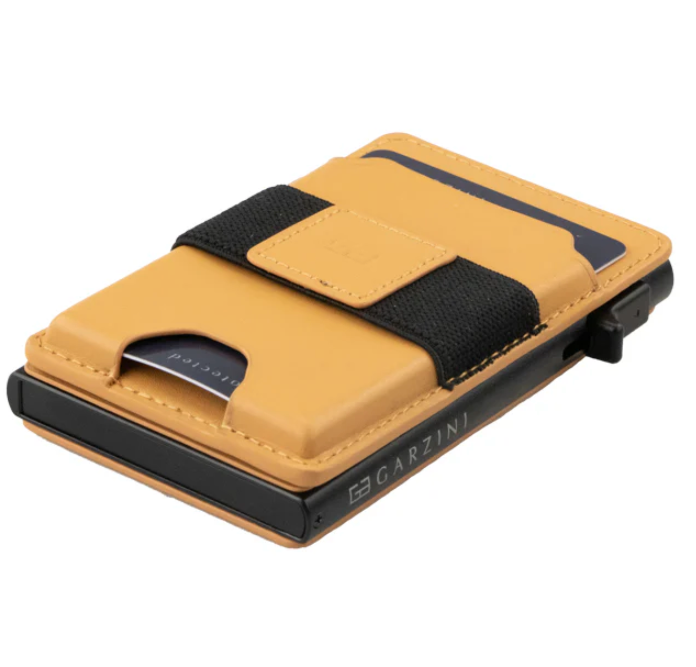 Garzini Magsafe Dual Functionality Leather Wallet & Metal Card Holder – Cognac