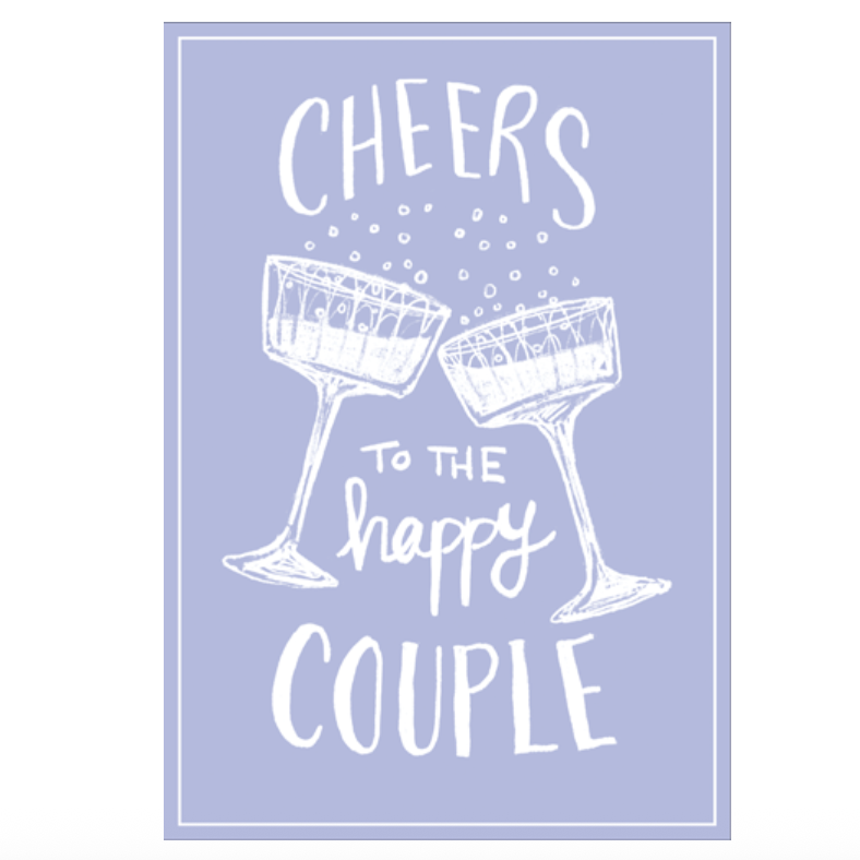 Caspari – Cheers To The Happy Couple Engagement Card – 1 Card & 1 Envelope