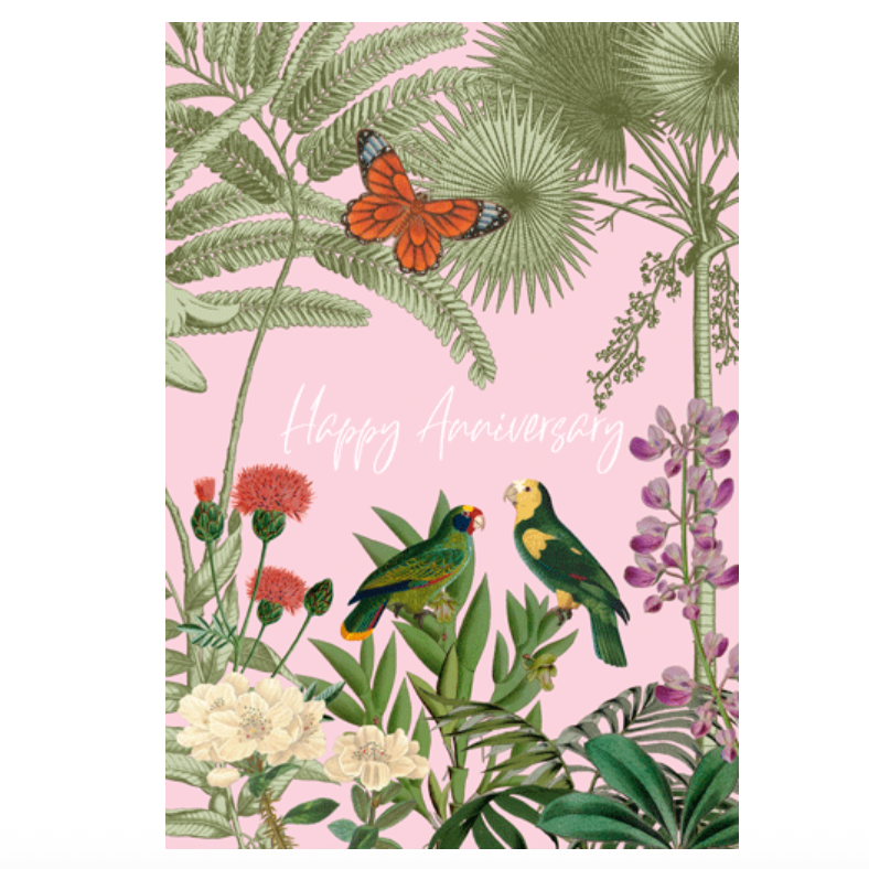 Caspari Tropical Paradise Anniversary Card – 1 Card & 1 Envelope