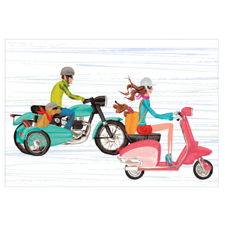 Caspari Couples Ride Anniversary Card – 1 Card & 1 Envelope