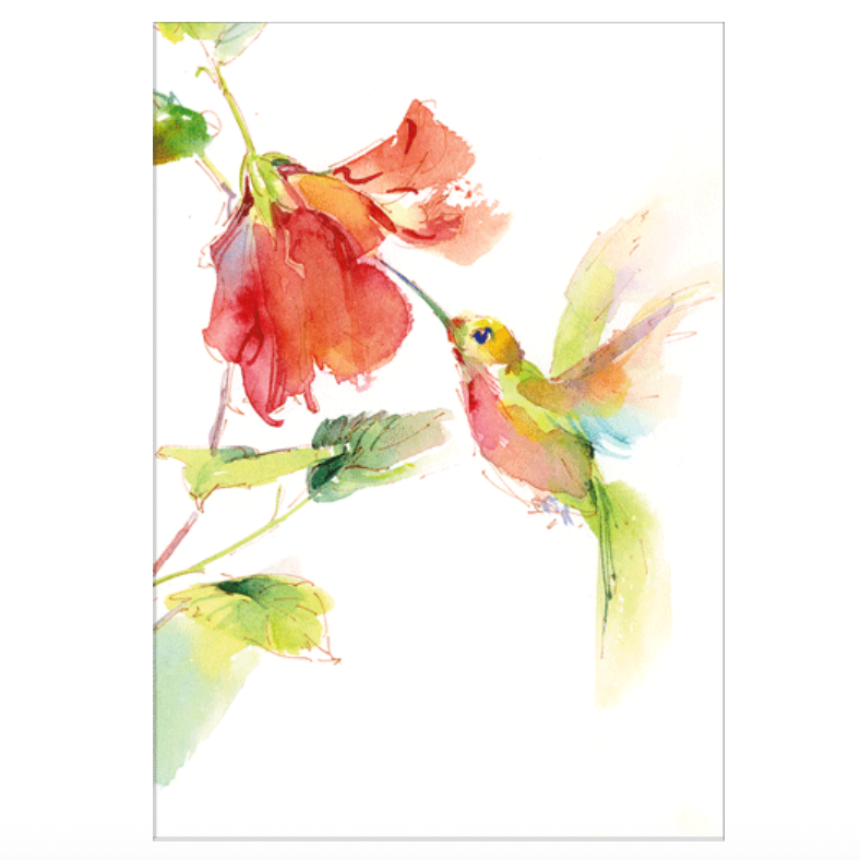 Caspari – Hummingbird Sympathy Card – 1 Card & 1 Envelope