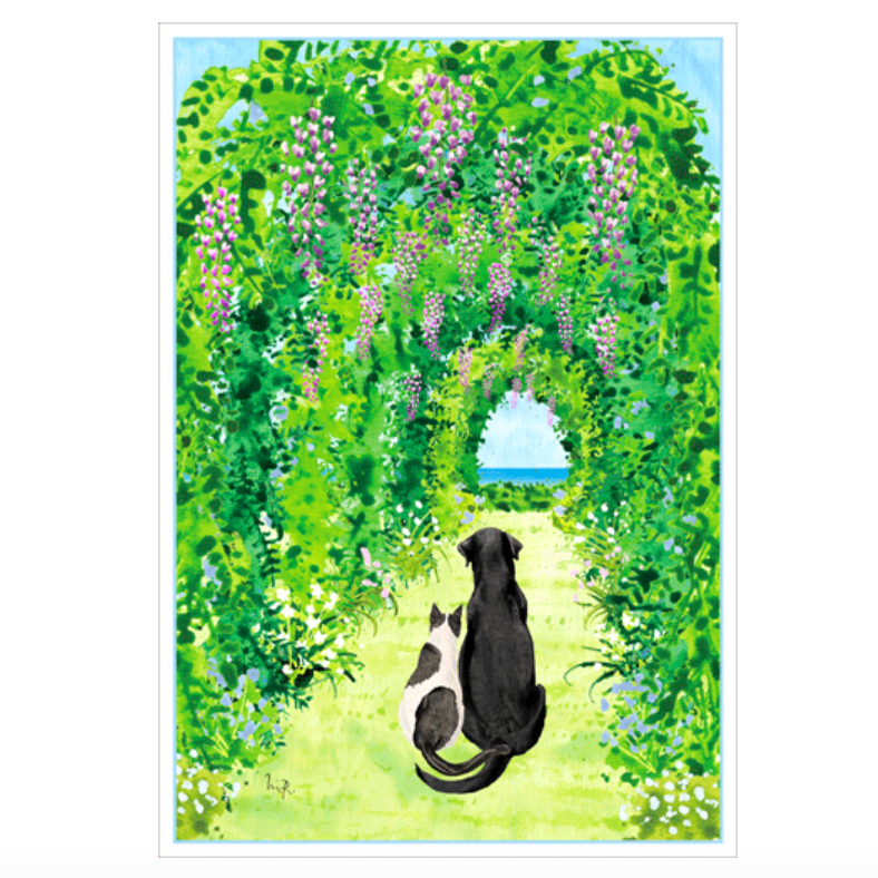 Caspari – Dog & Cat Pet Sympathy Card – 1 Card & 1 Envelope