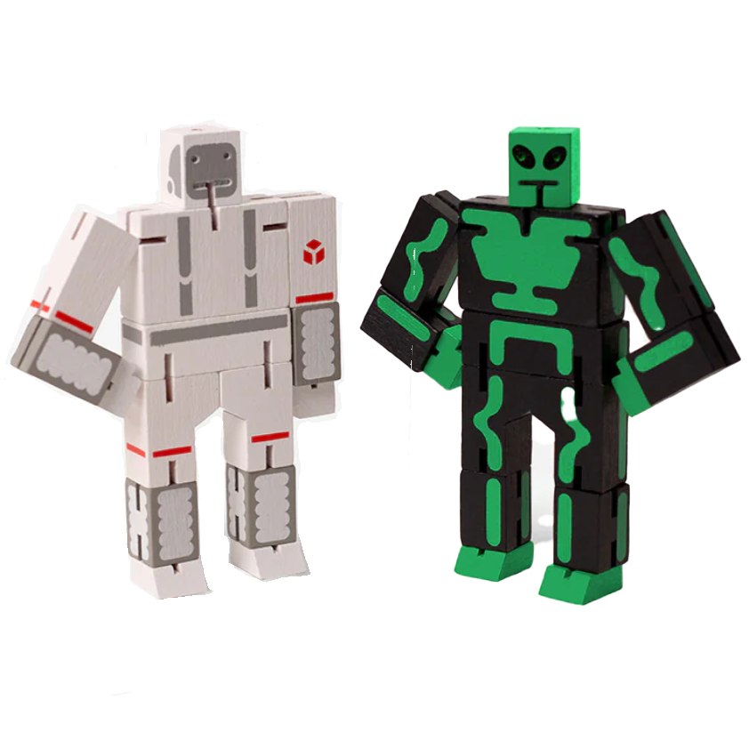 Cubebot – Wooden Toy Robot Puzzle – Best Friends in Space –  2 Pack