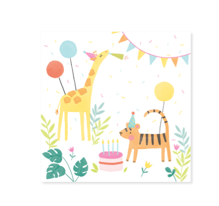 Up With Paper 3D Pop-Up Trinket Birthday Greeting Card – 3"x 3" – Jungle