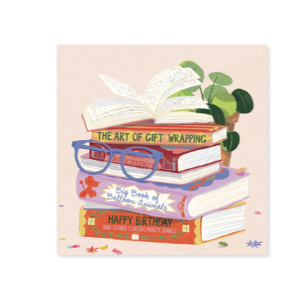 Up With Paper 3D Pop-Up Trinket Birthday Greeting Card – 3"x 3" – Literary Birthday