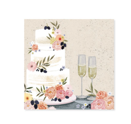 Up With Paper 3D Pop-Up Trinket Greeting Card – 3"x 3" – Fondant Wedding Cake