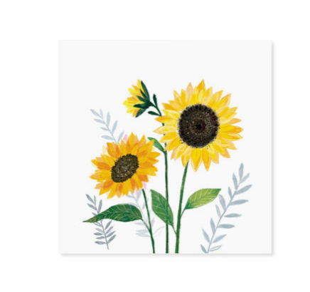 Up With Paper 3D Pop-Up Trinket Birthday Greeting Card – 3"x 3" – Sunflowers