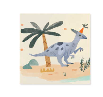 Up With Paper 3D Pop-Up Trinket Birthday Greeting Card – 3"x 3" – Dinosaurs