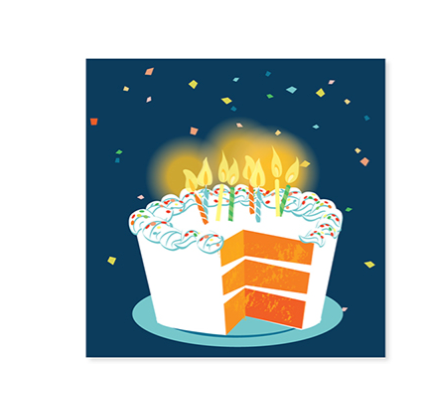 Up With Paper 3D Pop-Up Trinket Birthday Greeting Card – 3"x 3" – Big Slice of Cake