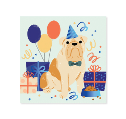 Up With Paper 3D Pop-Up Trinket Birthday Greeting Card – 3"x 3" – Woof Party