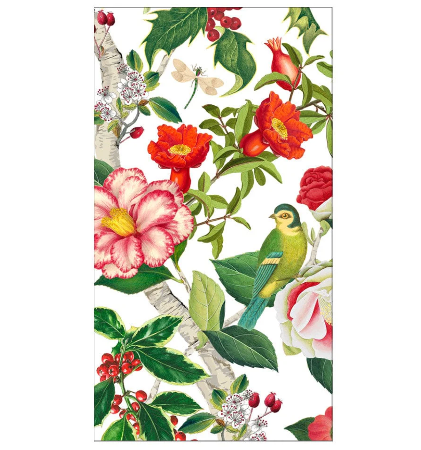 Caspari Chinoiserie White Christmas Guest Towel - 15pk