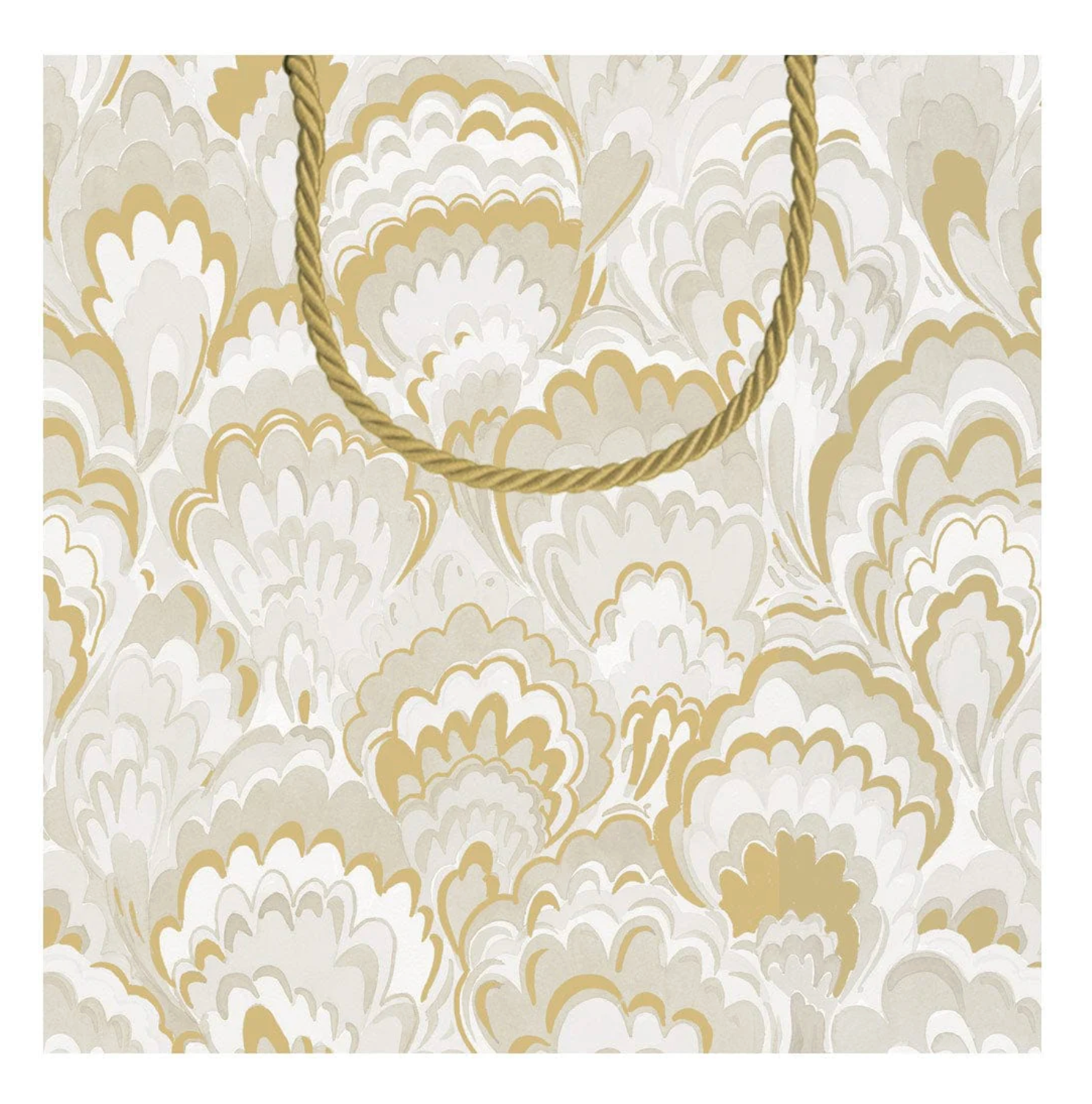 Caspari Marbled Ceramica Silver/Gold Large Gift Bag