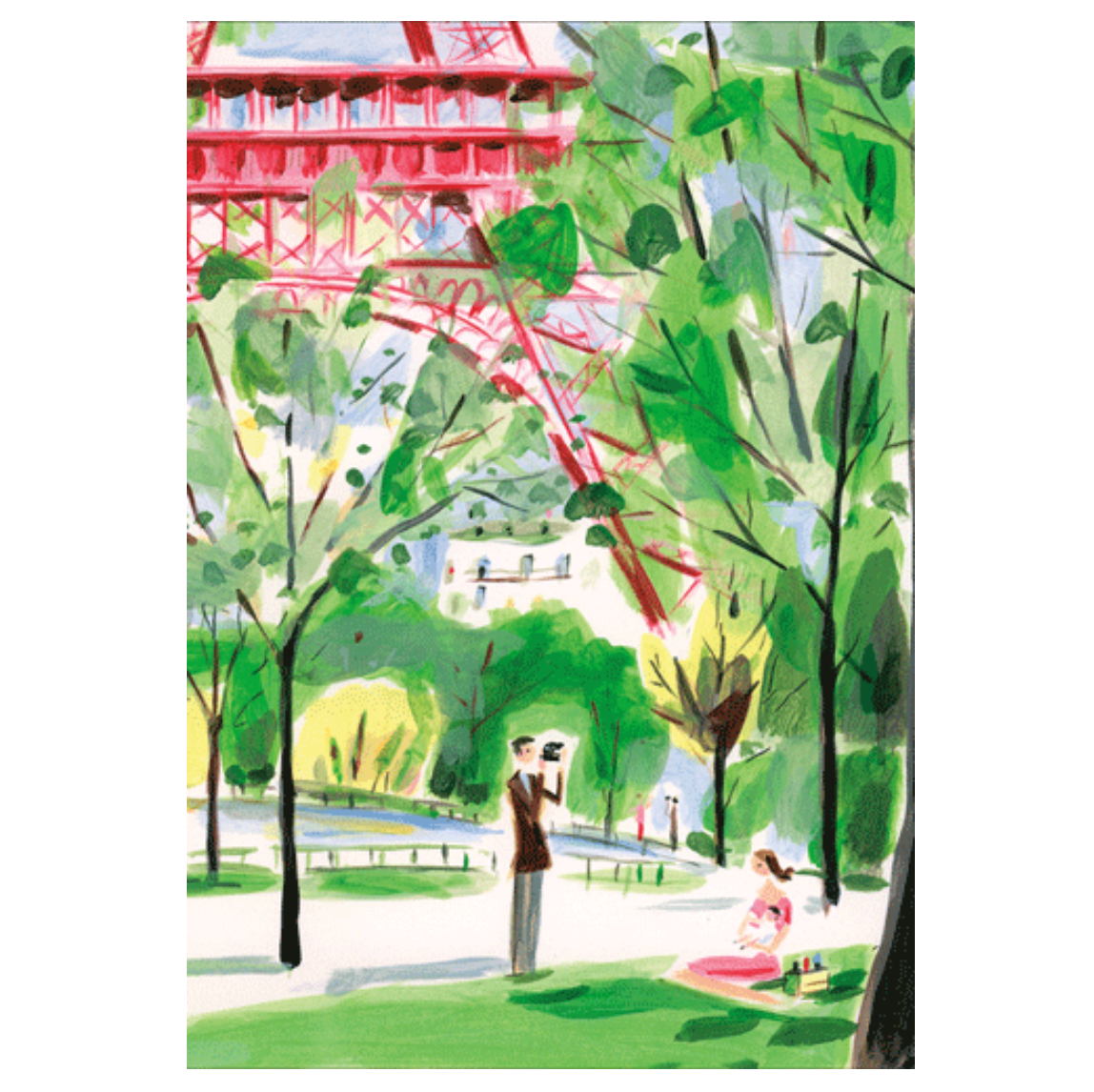 Caspari Eiffel Tower Anniversary Card – 1 Card & 1 Envelope