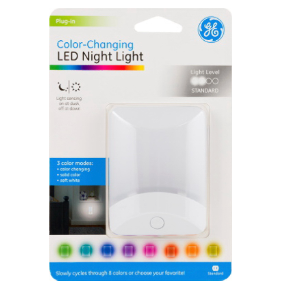 GE Color-Changing Light Sensing LED Night Light