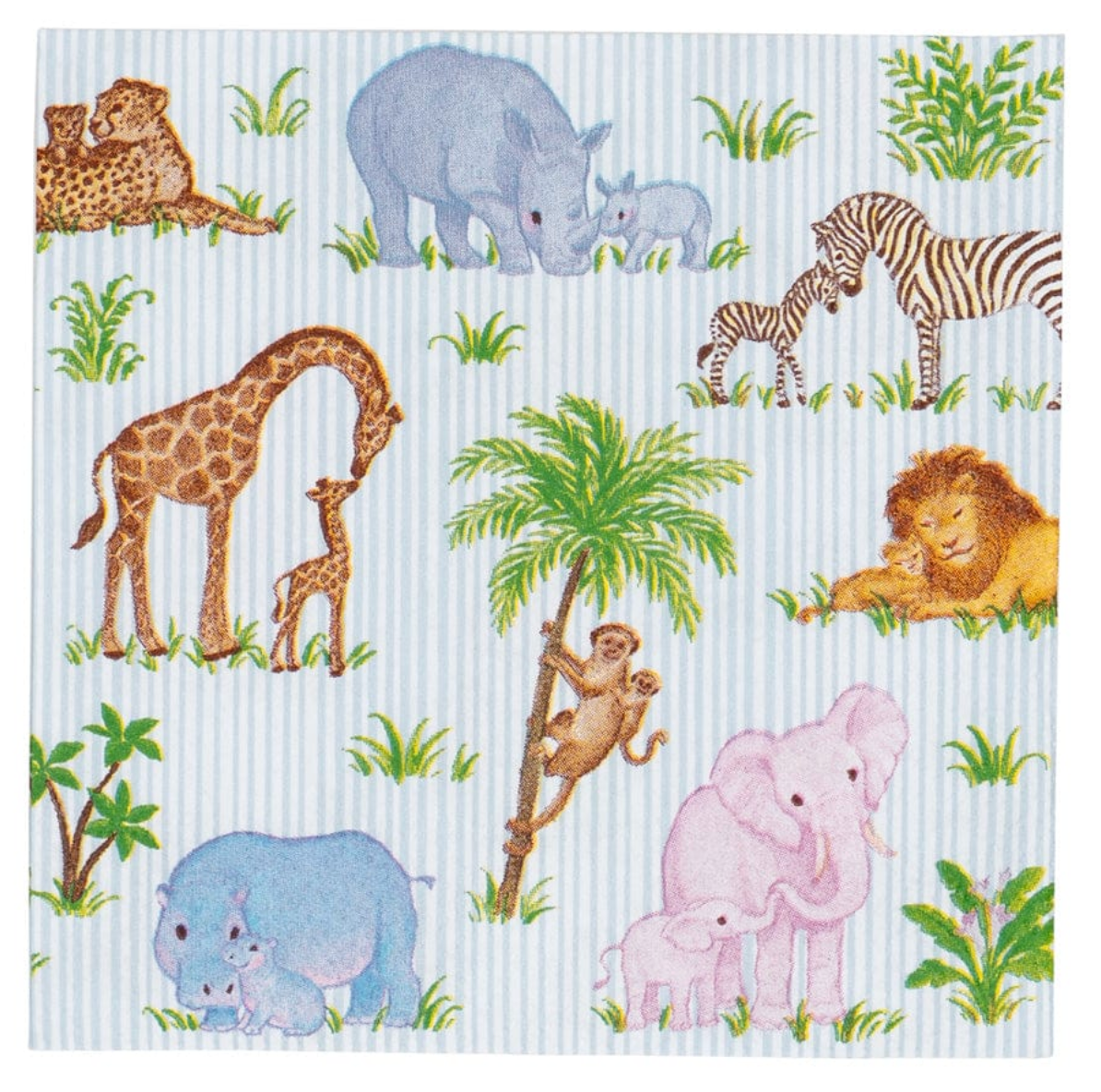 Servilletas de cóctel de papel Caspari - Safari Baby - Paquete de 20 unidades