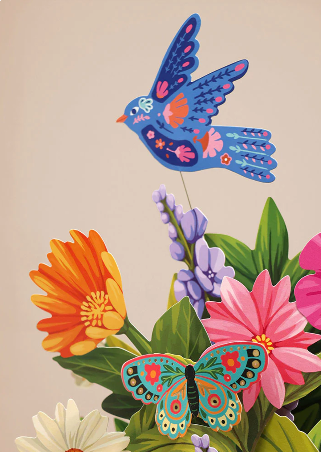 Fresh Cut Paper Mini 3D Pop Up Greeting Note Card –  Enchanted Garden – 6" x 5"