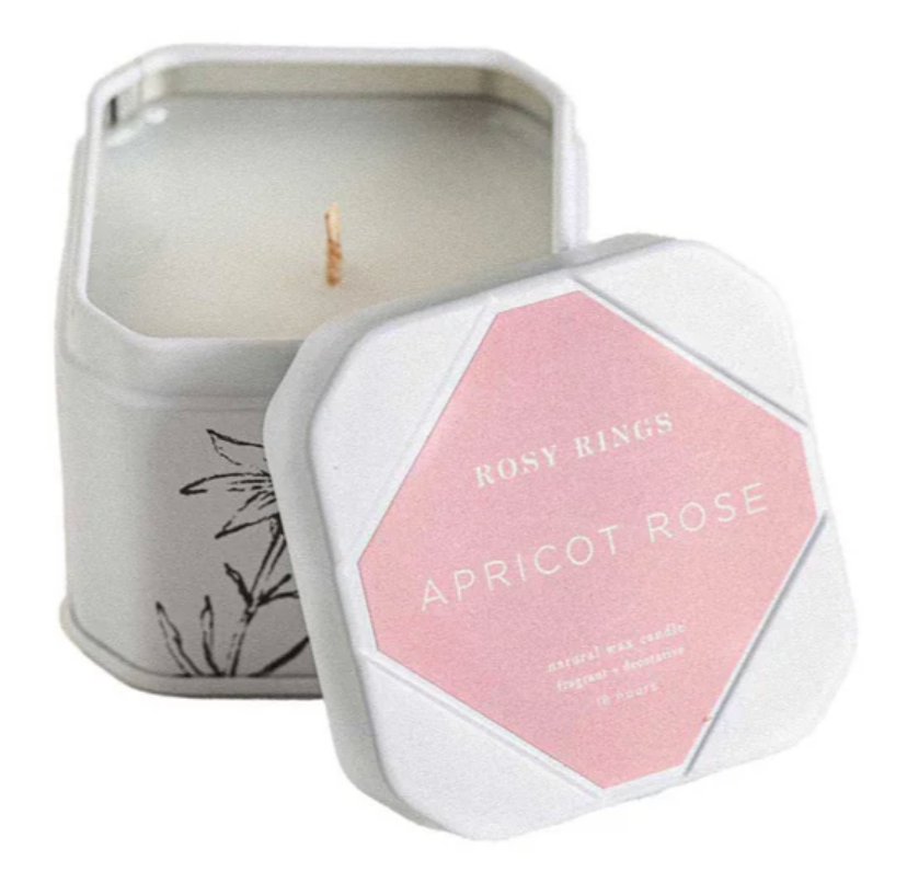 Rosie Rings Petite Tin Candle - 3oz. – Apricot Rose