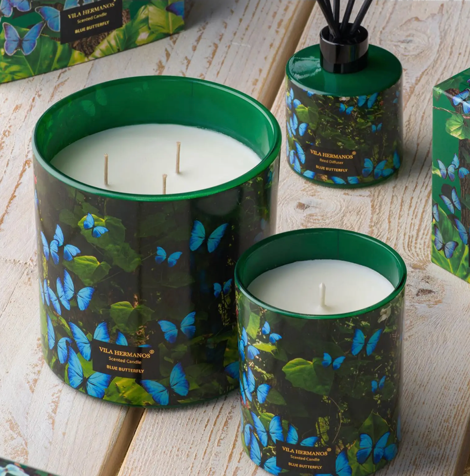 Vila Hermanos Jungletopia Blue Butterfly – Scented Candle – 7oz.