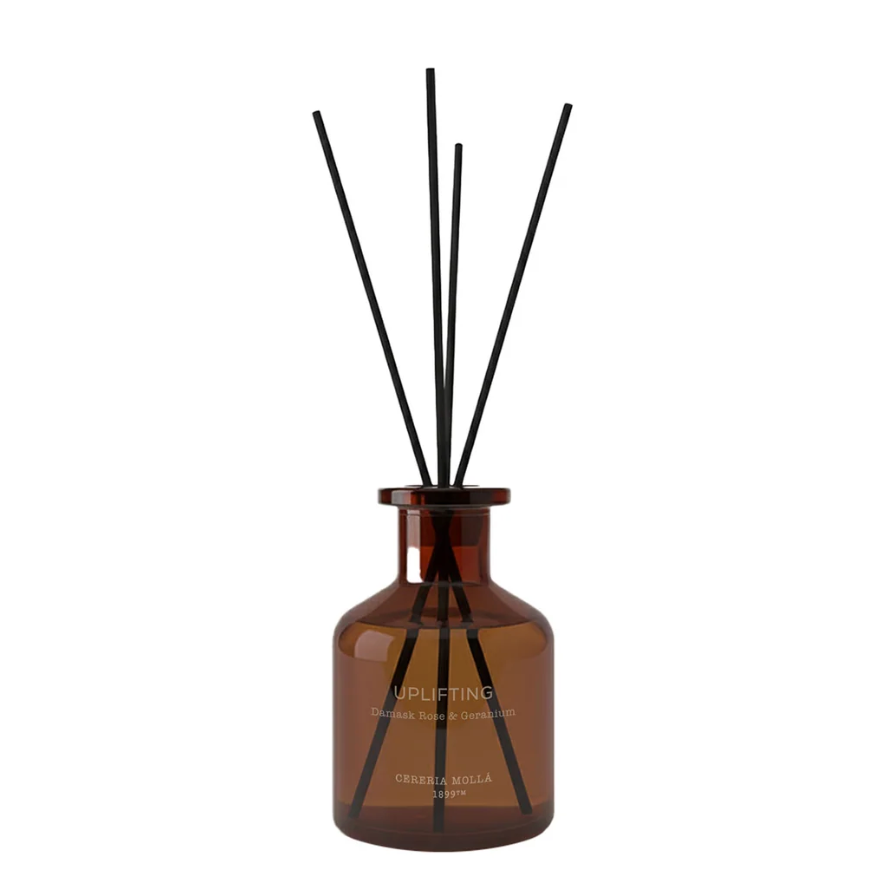 Cereria Molla – Well Being Reed Diffuser – Uplifting  – Damask Rose & Geranium  – 4 oz
