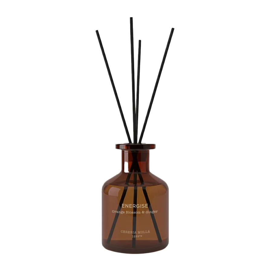 Cereria Molla Well Being Reed Diffuser – Energize – Orange Blossom & Ginger – 4 oz