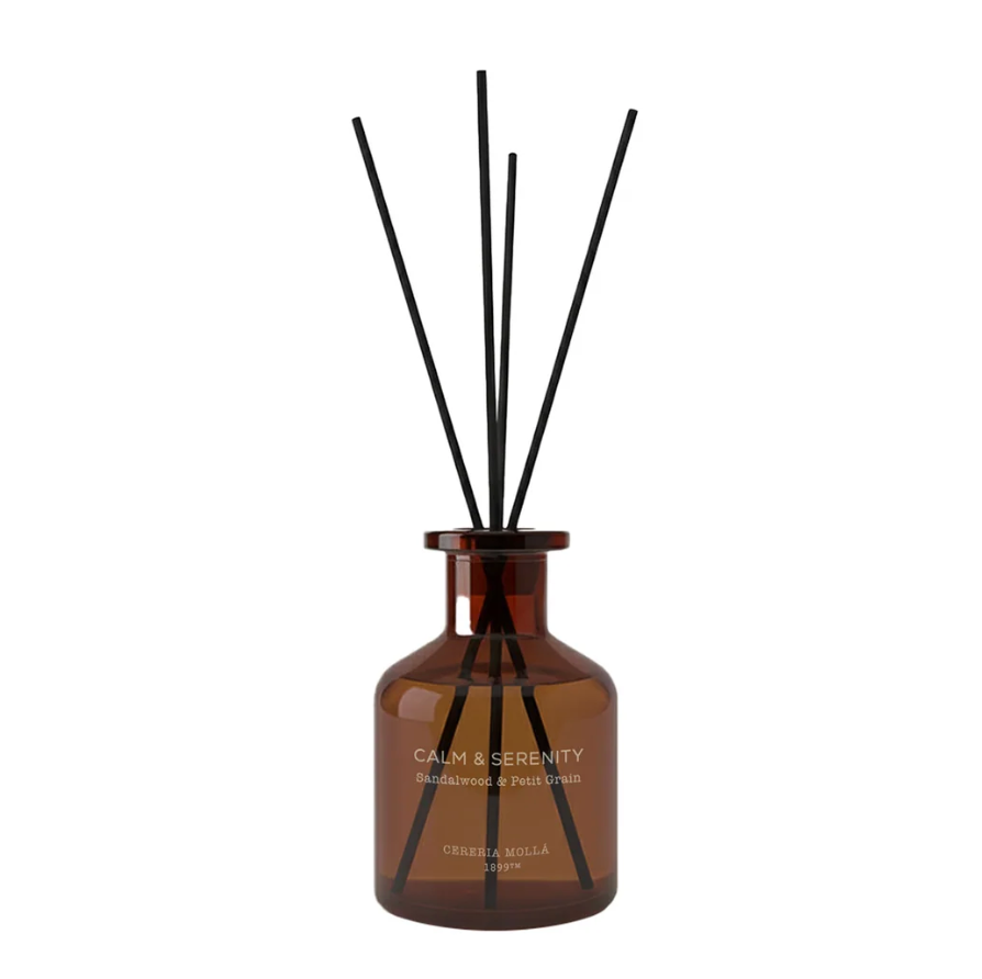 Cereria Molla Well Being Reed Diffuser – Calm & Serenity – Sandalwood & Petitgrain Lime – 4 oz