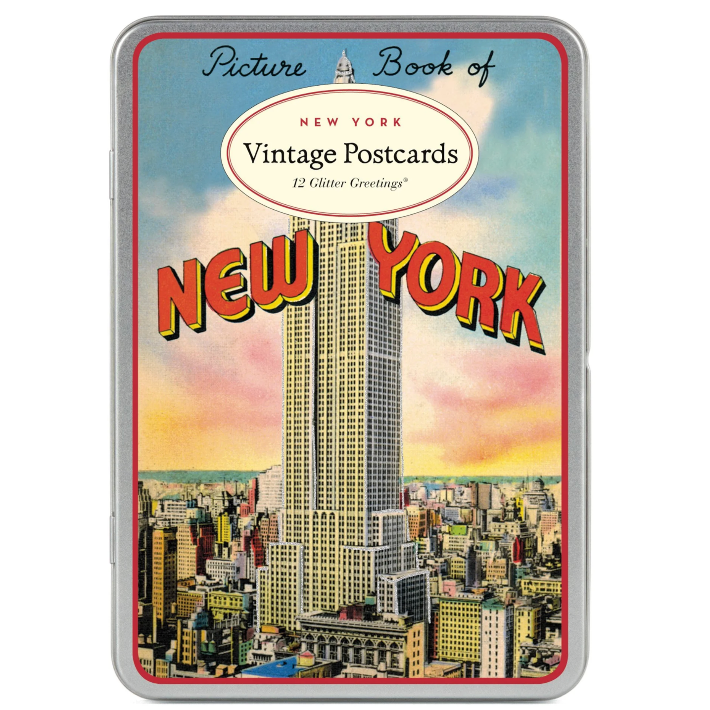 Cavallini & Co. New York City Vintage Postcards– 12 Assorted Glitter Greetings