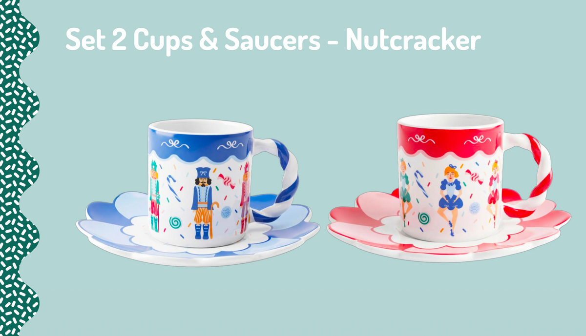 Bialetti Candy Land Nutcracker Cup & Saucer – Set of 2