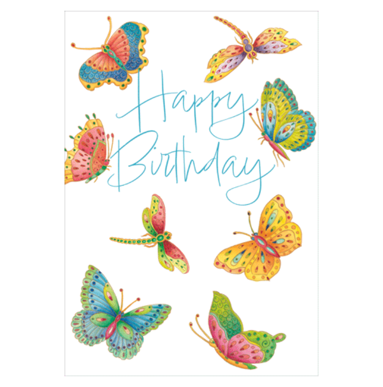 Caspari Wishing You A Beautiful Day Birthday Card – 1 Card & 1 Envelope