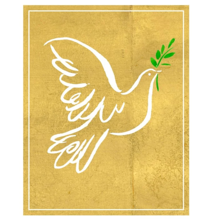 Caspari Modern Peace Dove Petite Boxed Christmas Cards - Box of 15