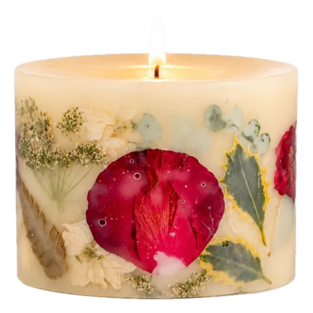 Rosy Rings Petite Botanical Candle - 4" x 3" – Winterberry Frost