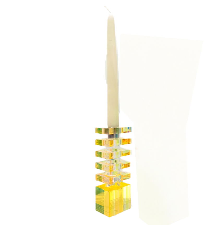 Canetti Combination Candleholder + Bud Vase Tower – Yellow