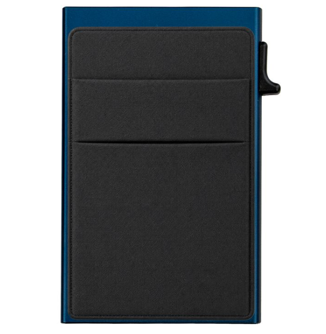 Garzini RFID-Protected MagSafe Metal 6 Card Holder With Removable Pocket – Dark Blue