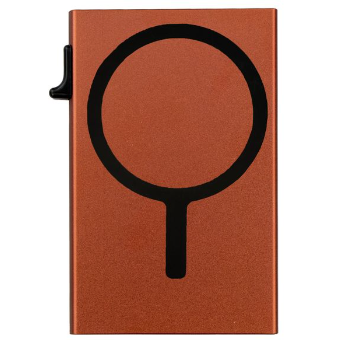 Garzini RFID-Protected MagSafe Metal 6 Card Holder With Removable Pocket – Bronze