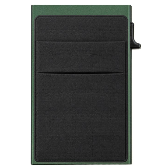Garzini RFID-Protected MagSafe Metal 6 Card Holder With Removable Pocket – Green