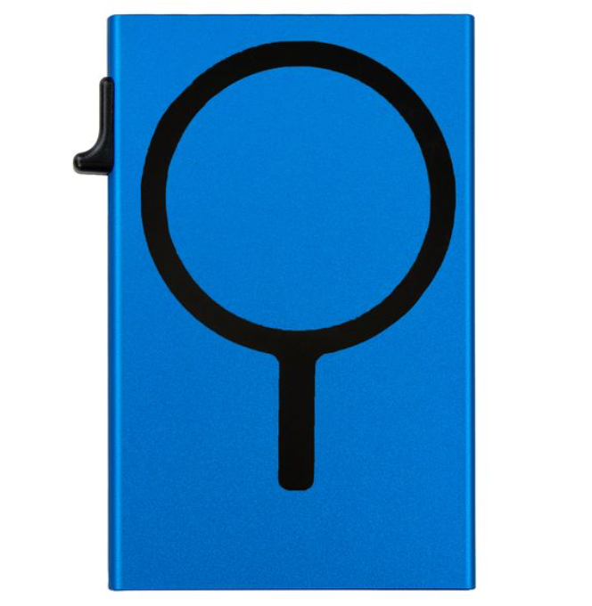 Garzini RFID-Protected MagSafe Metal 6 Card Holder With Removable Pocket – Light Royal Blue