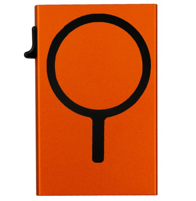 Garzini RFID-Protected MagSafe Metal 6 Card Holder With Removable Pocket – Orange