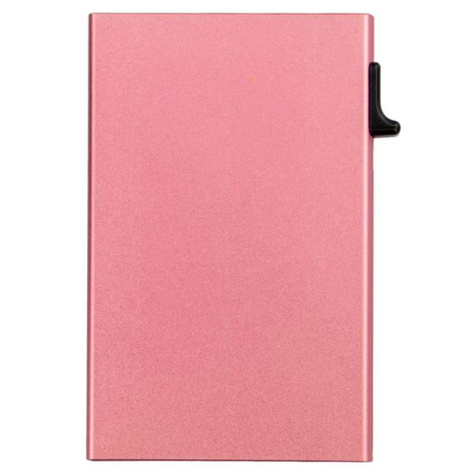Garzini RFID-Protected MagSafe Metal 6 Card Holder With Removable Pocket – Pink