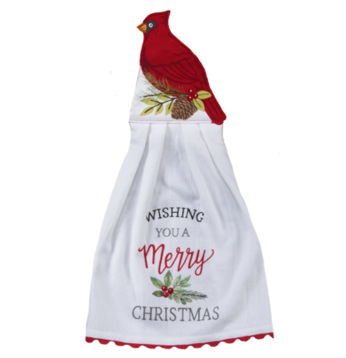 Kay Dee Designs Winter Cardinal Hang Up Christmas Towel – 10" x 20"