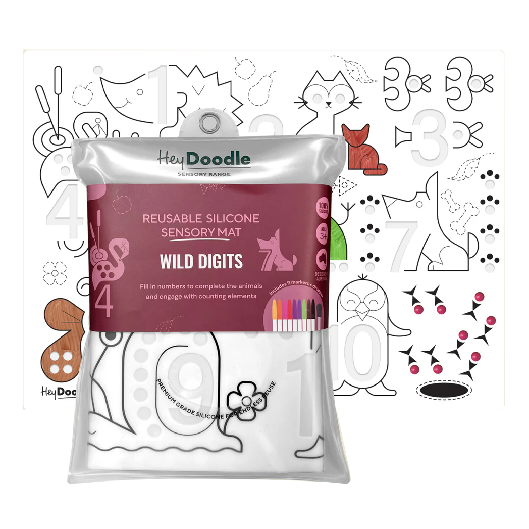 Wild Digits Sensory Coloring & Doodle Mat