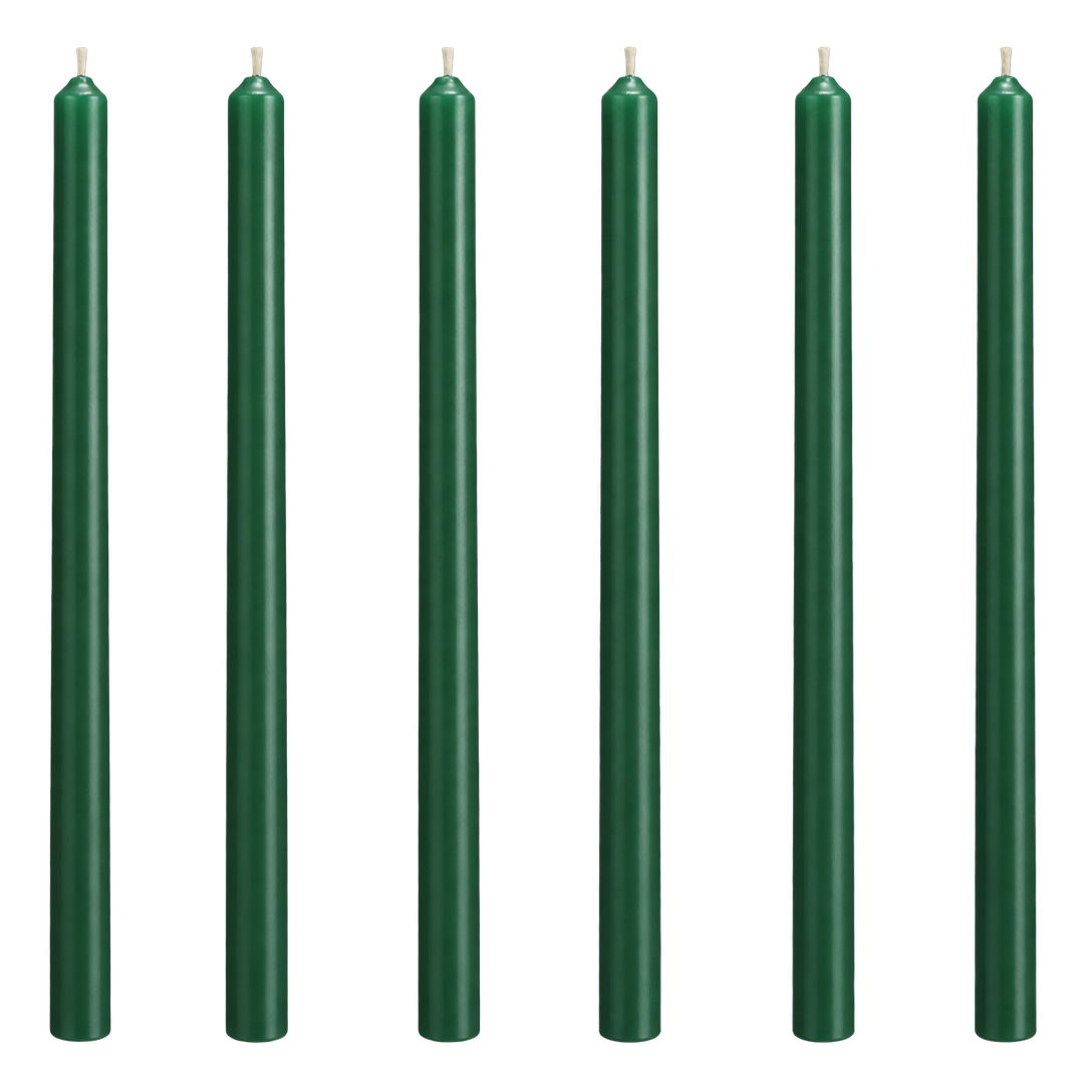 Elements Straight Candles – 10" – Green – Set of 6