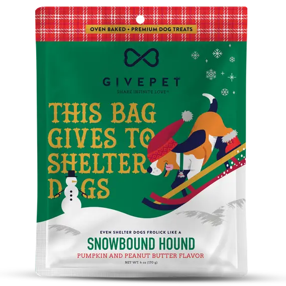 GivePet Soft Baked Dog Treats – Snowbound Hound – 6oz Bag