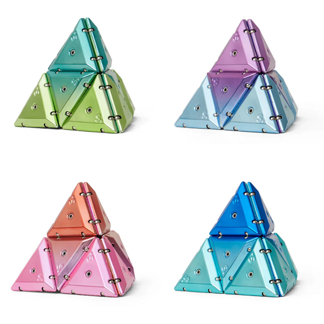 Speks – 金字塔形铬制稀土磁铁玩具 – 星空粉