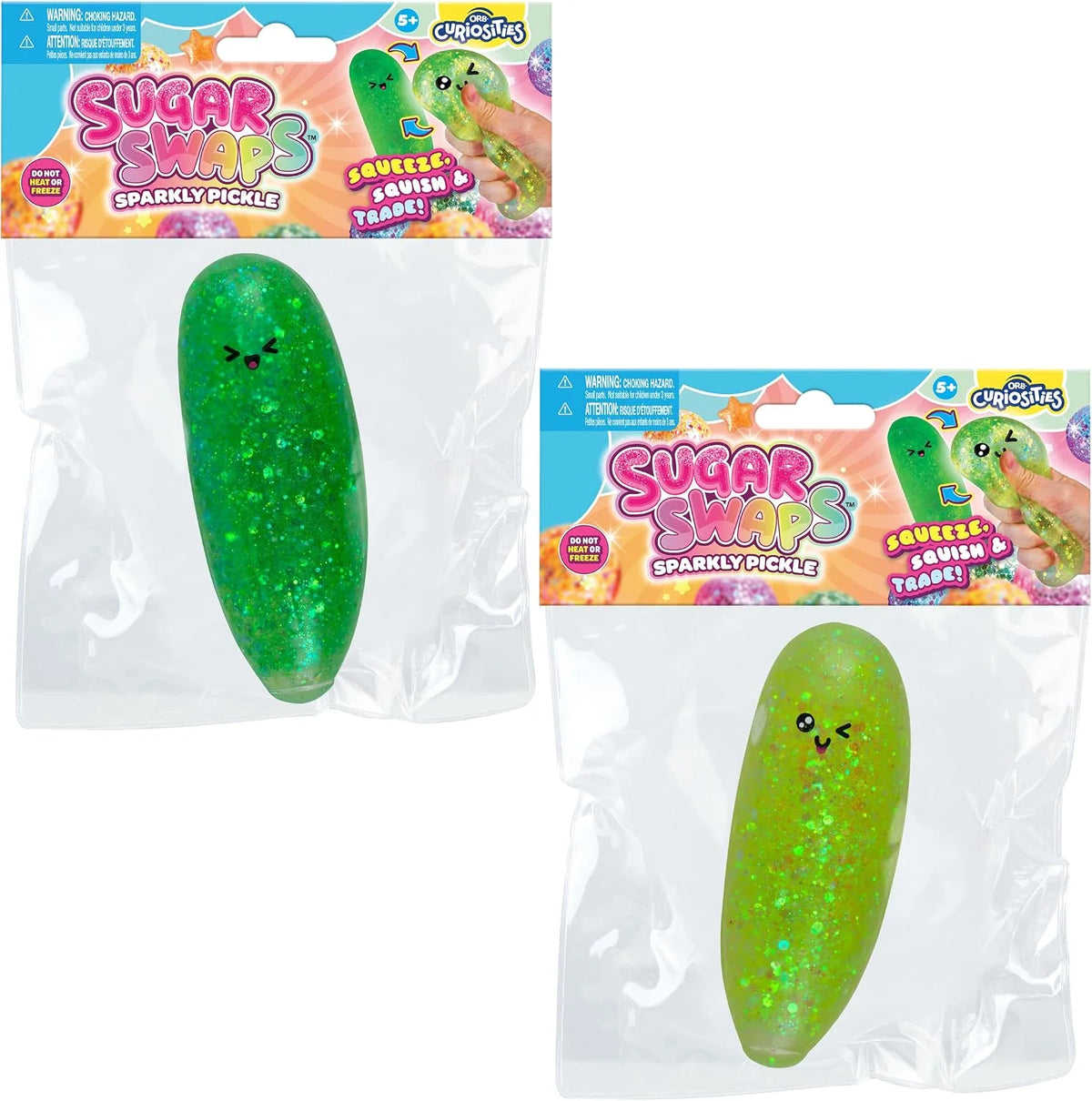 ORB Sugar Swaps Squishy – Sparkly Pickle  – Assorted Colors – Each Sold Separately