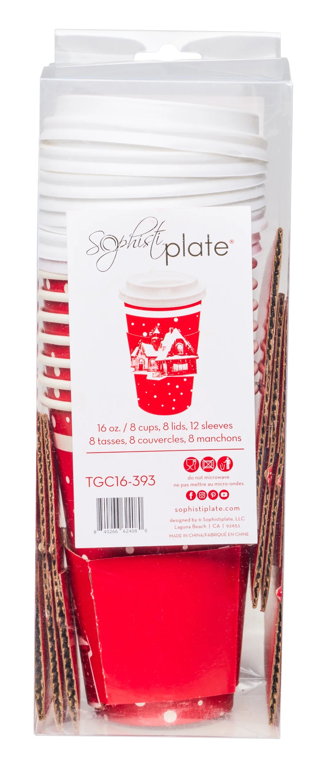 Christmas Village Paper To-Go-Cup – 8pk – 16oz.