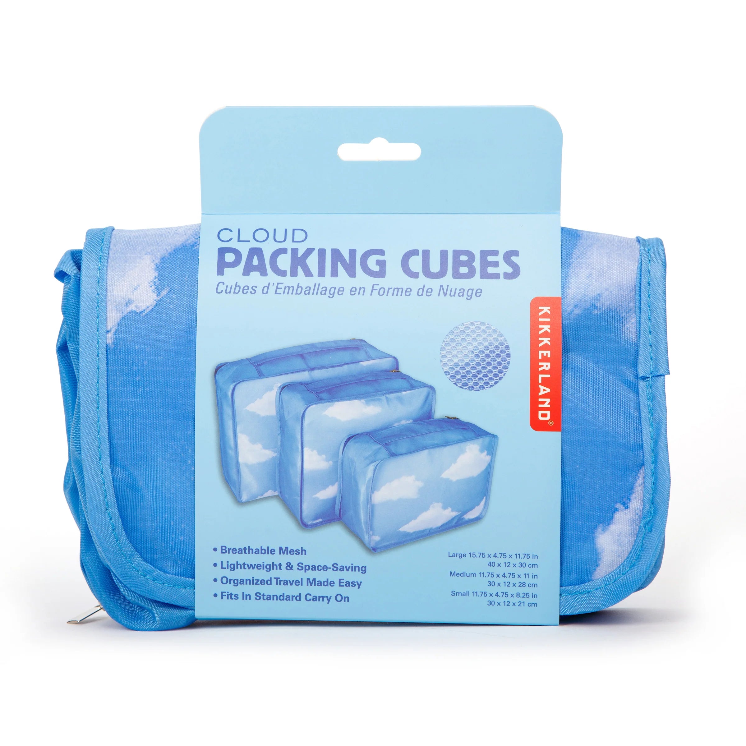 Kikkerland Cloud Packing Cubes – Black – Set of 3