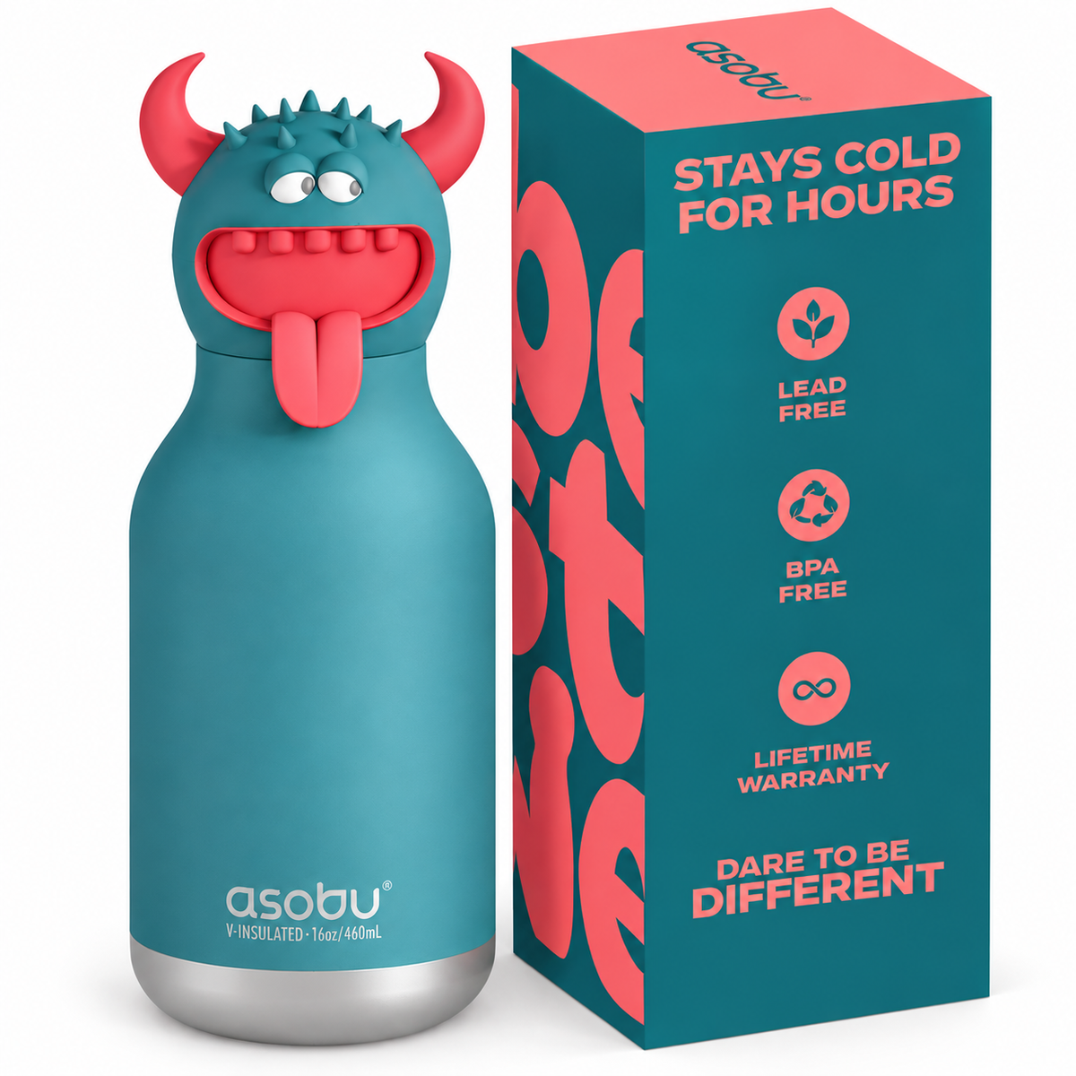 ASOBU Bestie Water Bottle – Beast – 16oz – 3" X 8"