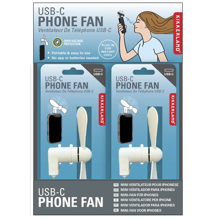 Kikkerland Usb-c Phone Fan – Assorted Colors – Each Sold Seperately