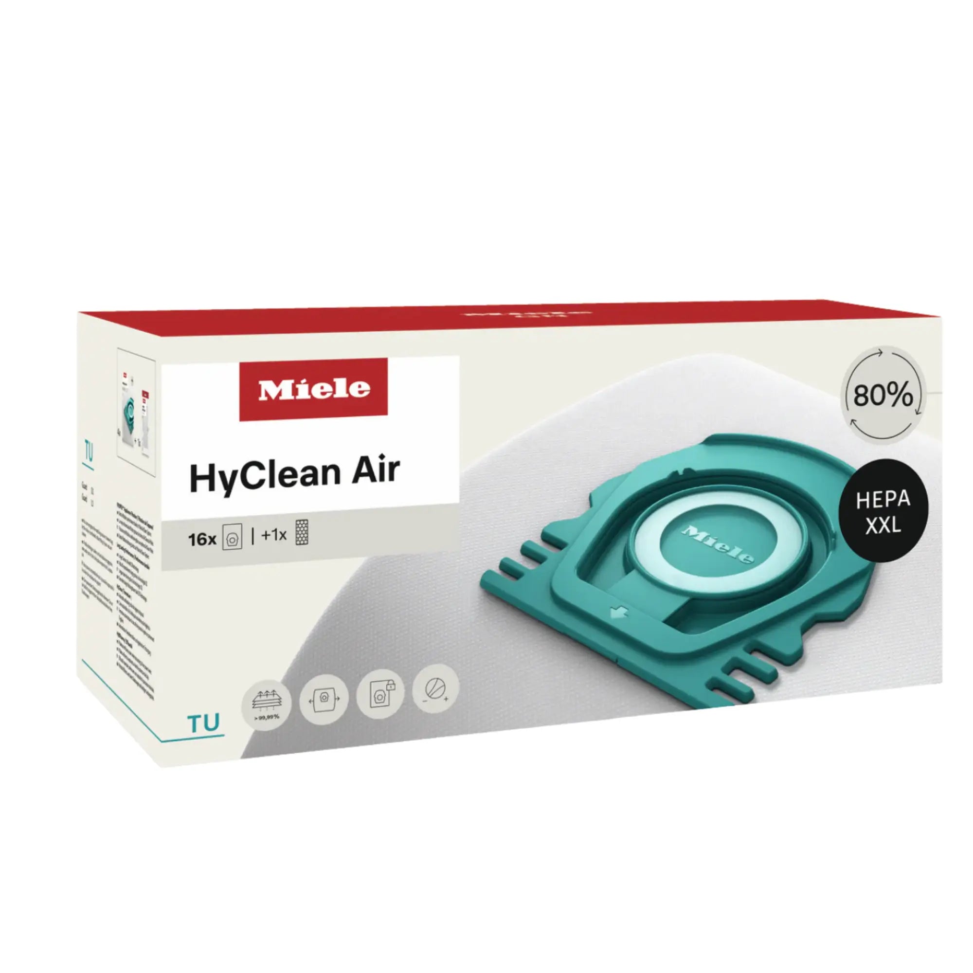 Miele TU HyClean Air Vacuum Bags & HEPA AirClean Filter for Guard L1 and Guard S1 – 16pk